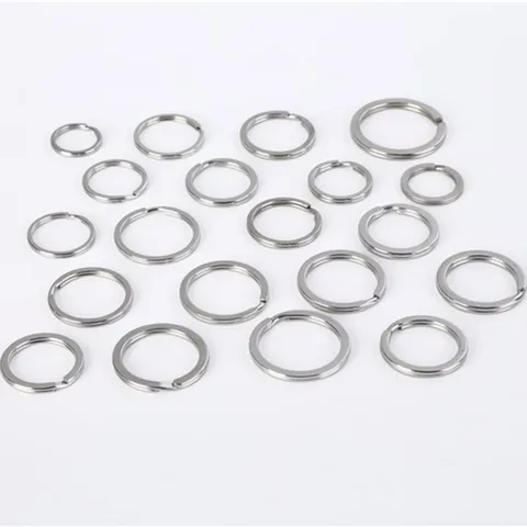 Stainless Steel Keychain Ring Heavy Duty Metal Split Ring Multi Specification Round Key Ring Holder Hardware Accessories