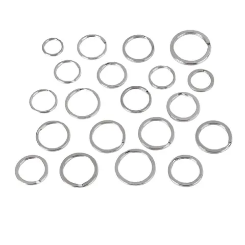 Stainless Steel Keychain Ring Heavy Duty Metal Split Ring Multi Specification Round Key Ring Holder Hardware Accessories