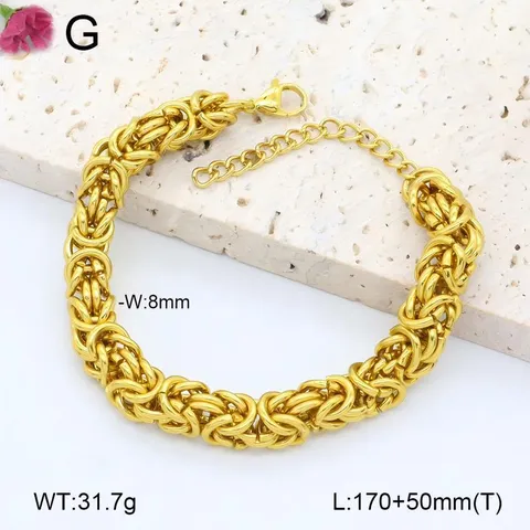 Bracelet Chaîne Cubaine Hip Hop en Acier Inoxydable pour Hommes Femmes Plaqué Or Chaîne à Maillons Géométriques Cœur Bijoux de Mode