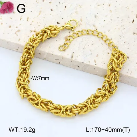 Bracelet Chaîne Cubaine Hip Hop en Acier Inoxydable pour Hommes Femmes Plaqué Or Chaîne à Maillons Géométriques Cœur Bijoux de Mode