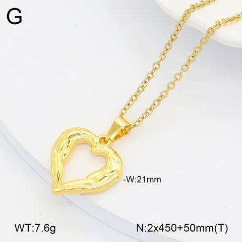 Collier Pendentif Relief Acier Inoxydable Style Ins Plaqué Or Argent Chaîne Clavicule Cadeau Bijoux Mode