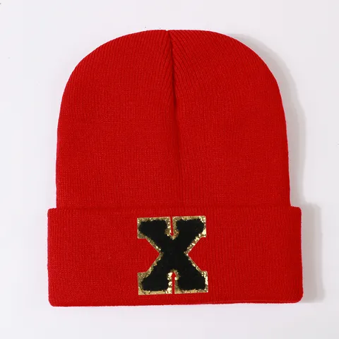 Unisex Winter Warm Knit Beanie Mütze Casual Outdoor Letter Patch Verdickte Ski Cap Tägliche Mode Weiche Kopfbedeckung