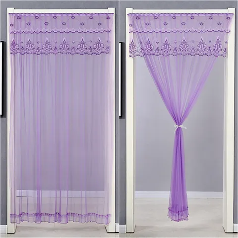 Tendina per Porta in Pizzo Tenda Divisoria in Rete Antizanzara Ricamo Floreale Moderno Minimalista Per Camera da Letto Soggiorno