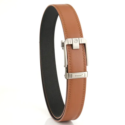 Cinturón Táctico para Hombre Cuero Dividido Nylon Doble Capa Hebilla Automática de Aleación Resistente Ajustable Militar Exterior