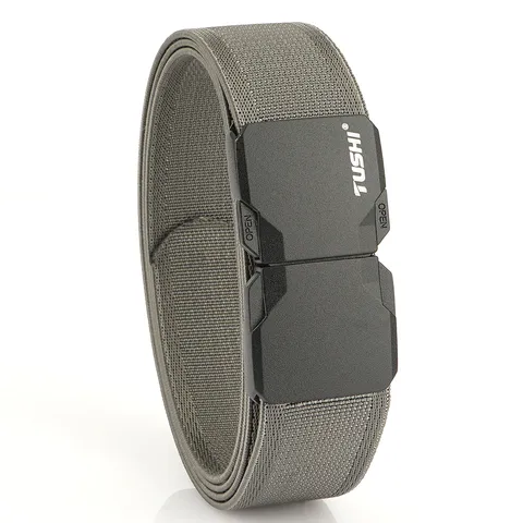 Elastic Braided Belt Men's Tactical Nylon Web Belt with Quick Release Zinc Alloy Buckle No Hole Stretch Belt For Casual Business Outdoor