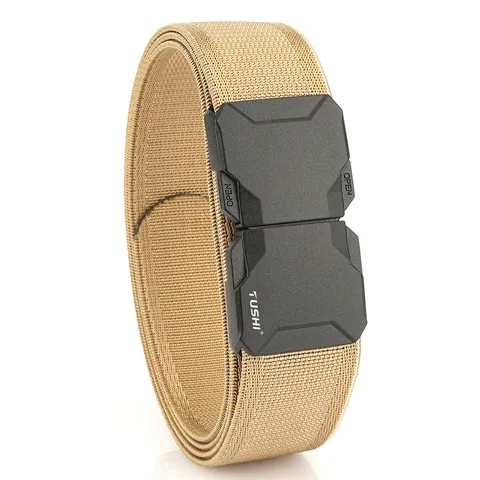 Tactical Elastic Woven Belt For Men Outdoor Breathable Stretch Adjustable Military Style Belt With Quick Release Buckle Casual Waist Strap