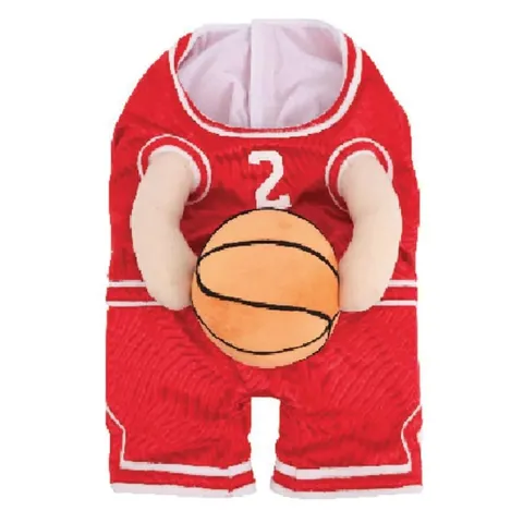 Lustiges Hunde Basketball Kostüm Mit Plüschball Sport Weste Set Polyester Atmungsaktiv Hunde Trikot Outfit Für Halloween Party