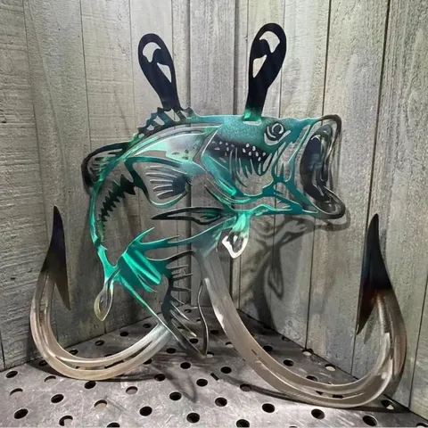 Moderne Wandskulptur Aus Eisen Fisch Motiv Rustikale Ozean Barsch Silhouette Dekoration Für Zuhause Wohnzimmer Büro