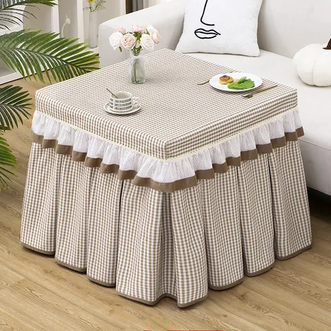 Square Houndstooth Dutch Velvet Tablecloth Dustproof Cover For Mahjong Table Coffee Table Home Decor