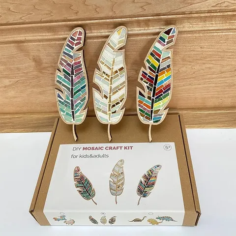 Handgemachtes Holz Mosaik Bastelset Modern Minimalistisch Glas Patch Collage Kunstbedarf DIY Feiertags Ornamente Bastelset Für Weihnachtsgeschenk