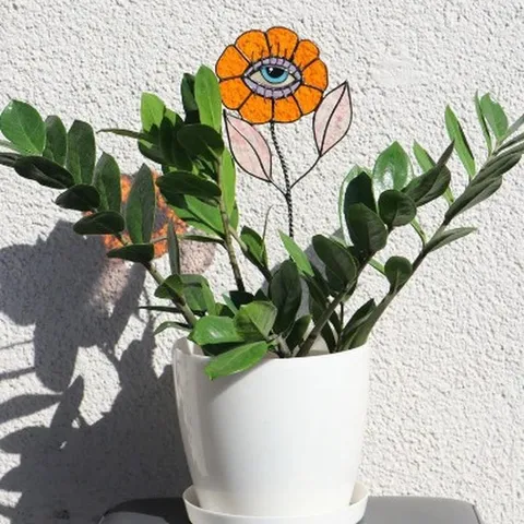 Gothischer Metall Totenkopf Blume Pflanzenstab Halloween Deko Garten Blumentopf Einsatz Kreatives Kunst Ornament