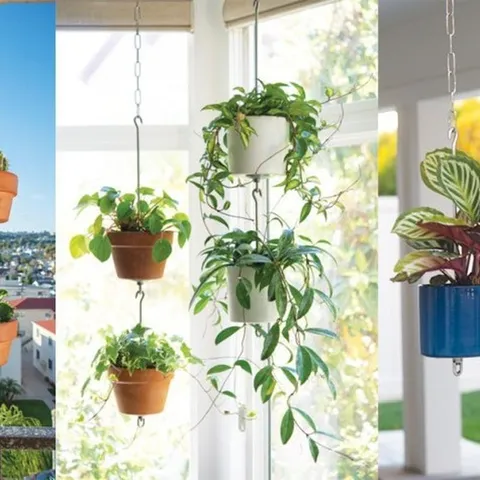 Ganci di Connessione per Vasi da Fiori in Acciaio Inossidabile Catene di Estensione per Fioriere Sospese Verticali Connettori a Cascata per Giardinaggio