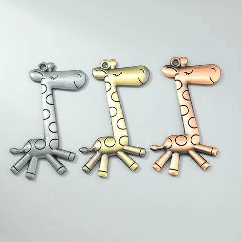 Vintage Legierung Cartoon Giraffe Anhänger Antik Metall Tier Charm Für DIY Schmuckherstellung Schlüsselanhänger Zubehör Für Unisex