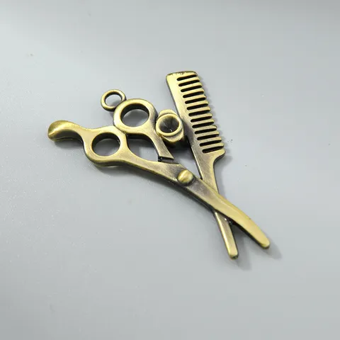 Colgante Retro de Aleación Mini Peine Tijeras Destornillador Enchufe Dije Para Fabricación de Joyería DIY Llavero Bronce Antiguo