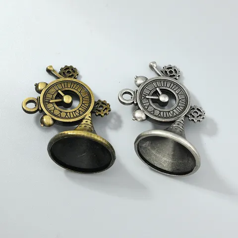 Steampunk Mechanische Uhr Zahnrad Anhänger Vintage Legierung DIY Schmuckzubehör Bronze Silber Schlüsselring Anhänger