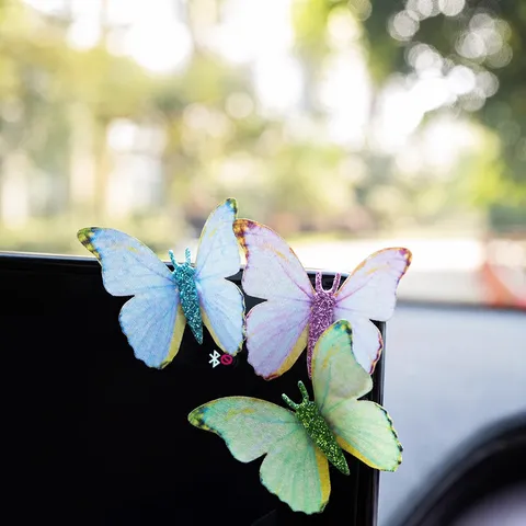 Cute Butterfly Car Dashboard Ornament Creative Spring Swing Auto Air Vent Decoration Interior Accessories For Women Girls