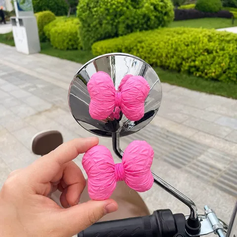 Bonita Decoración de Lazo Para Espejo Retrovisor de Vehículo Eléctrico Corazón de Niña Accesorios de Moto Scooter Lazo