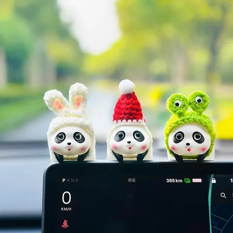 Lindo Panda Tigre Adorno Interior de Coche Resina Tablero Linda Figura de Animal Accesorios de Decoración de Consola Central de Auto