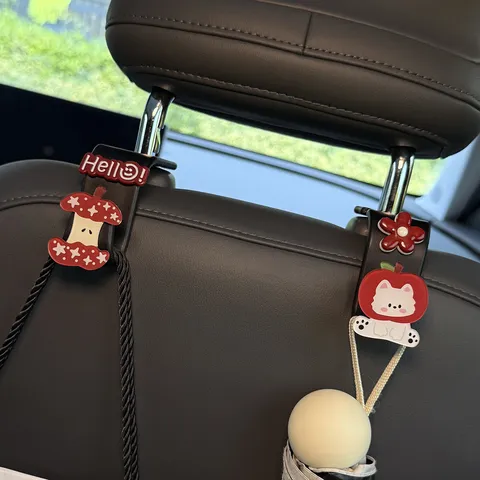 Auto Stoelrug Haak Schattige Cartoon Dier Appel Multifunctionele Interieur Opslag Hanger Universele Pasvorm Auto Accessoires