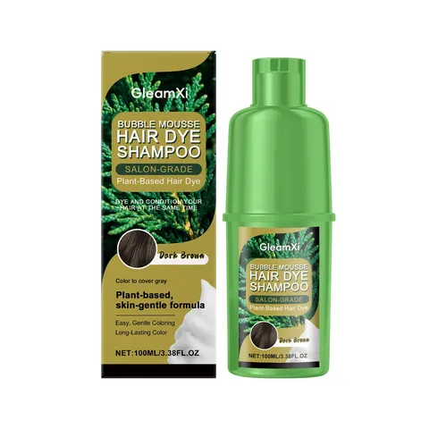 GleamXi Pflanzen Blasen Haarfarbung Shampoo Natürliche Sanfte Grauabdeckung Pflanzenextrakt Langanhaltende Haarpflege