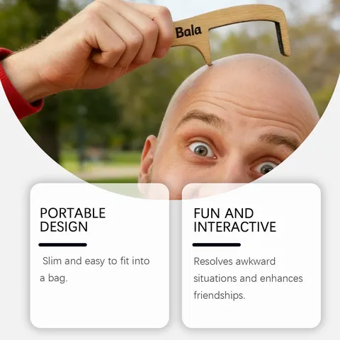 Wooden Funny Bald Head Comb Novelty Creative Joke Gift Scalp Massage Hair Comb For Men Daily Grooming