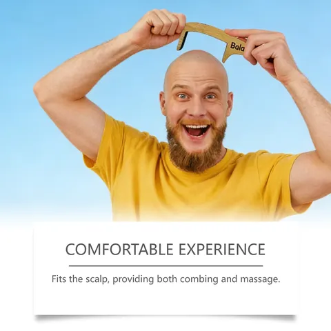 Wooden Funny Bald Head Comb Novelty Creative Joke Gift Scalp Massage Hair Comb For Men Daily Grooming
