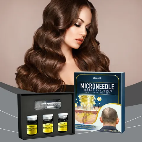 Herbal Roller Hair Growth Essence Serum Set Scalp Nourishing Hair Care Treatment With Microneedle Roller