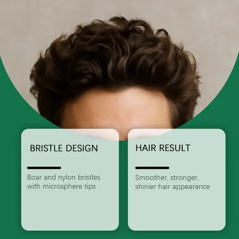 White Handle Boar Bristle Cushion Hair Brush Anti Static Scalp Massage Hairbrush Portable Daily Hair Styling Tool