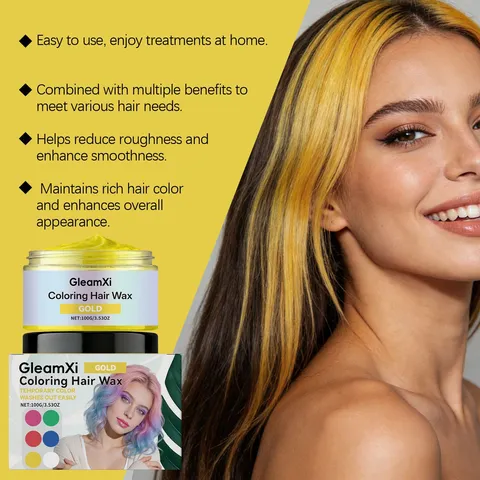 Temporäres Haarwachs Goldgelb Haarfarbe Styling Creme Auswaschbare Haarfärbe Pomade Für Party Täglichen Gebrauch