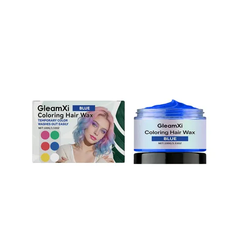 GleamXi Temporäres Haarfarbewachs Blau Natürliches Waschbares Haarstyling Pomade Haarfärbecreme Für Party Täglichen Gebrauch