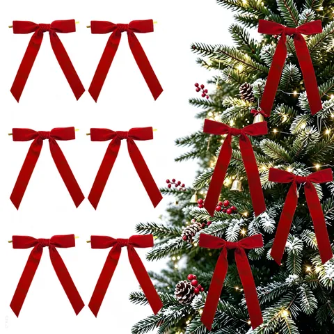 Samt Schleife Weihnachten Hängeornament Schräger Schwanz Geschenkverpackung Dekor Haarklammer Weinflasche Heimdekoration
