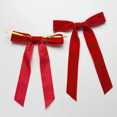 Samt Schleife Weihnachten Hängeornament Schräger Schwanz Geschenkverpackung Dekor Haarklammer Weinflasche Heimdekoration