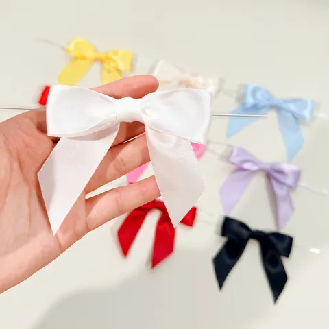 Laccetti Decorativi con Fiocco in Raso per Confezioni da Forno Cestini Regalo Chiusura Fiocchetti in Poliestere