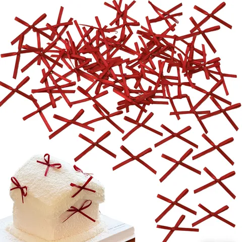Mini Ribbon Bows For Cake Decoration Baking Party Craft Floral Balloon Accessories Small Polyester Bow Knots