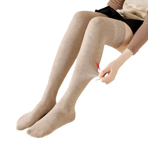 Women's Winter Warm Over The Knee High Socks Thickened Terry Solid Color Casual Long Stocking