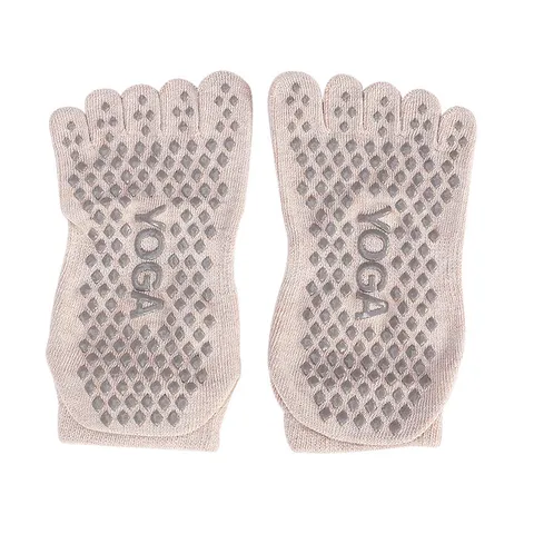 Women Non Slip Yoga Socks Breathable Open Back Pilates Socks Five Toe Athletic Fitness Sports Cotton Socks