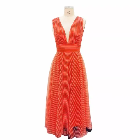 Damen Sexy V-Ausschnitt Mesh Resort Maxikleid Ärmellos Rückenfrei Einifarbig Lange Elegante Partykleider