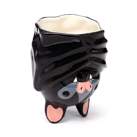 Originelle Fledermaus Keramiktasse In Kopfstehender Form Gothic Design Mit Schwarzen Flügeln Skurrile Halloween Geschenk Tasse