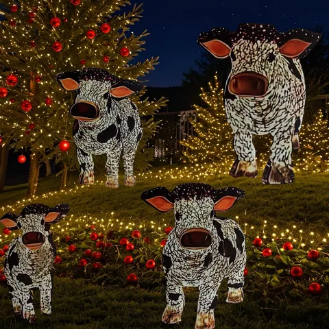 Acryl Kuh Gartenstecker Dekorative Tier Hof Schilder Rasen Dekorationen Outdoor Festive Bodenstecker Weihnachten Garten Dekor