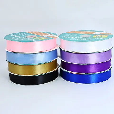 Nastro in Raso di Poliestere Bifacciale Nastro in Tessuto Monocolore Per Confezione Regalo Matrimonio Festa Decorazione Artigianale