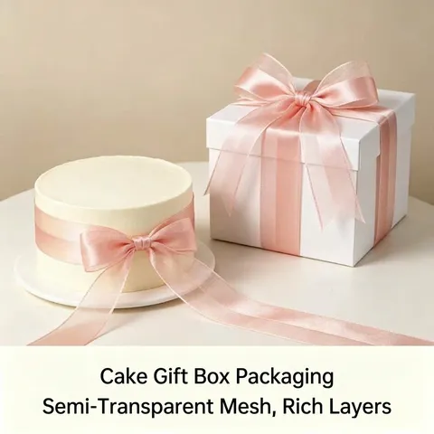 Material de Embalaje de Regalo DIY Hecho A Mano Cinta De Flor Medio Satinado Medio Malla Cinta Decorativa De Manualidades