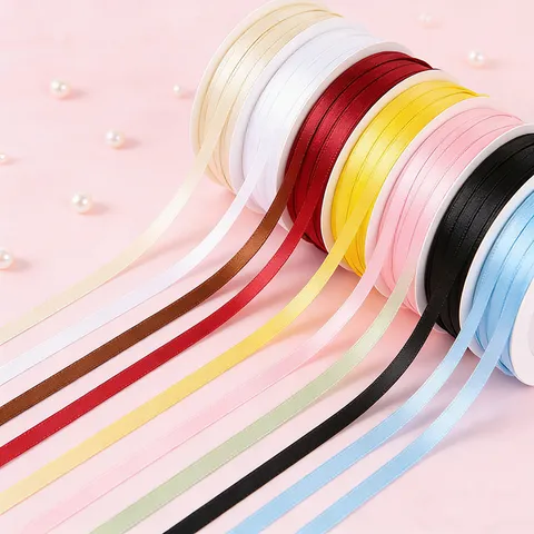Ruban en Polyester Double Face Ruban en Satin Couleur Unie Pour Emballage Cadeau Emballage De Fleurs Décoration Bricolage DIY