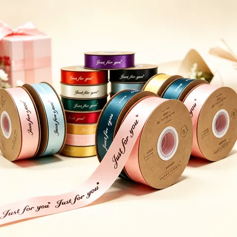 Cinta de Poliéster Estampada con Letras en Inglés Cinta Decorativa para Envolver Regalos para Ramo de Flores Fiesta de Cumpleaños Manualidades