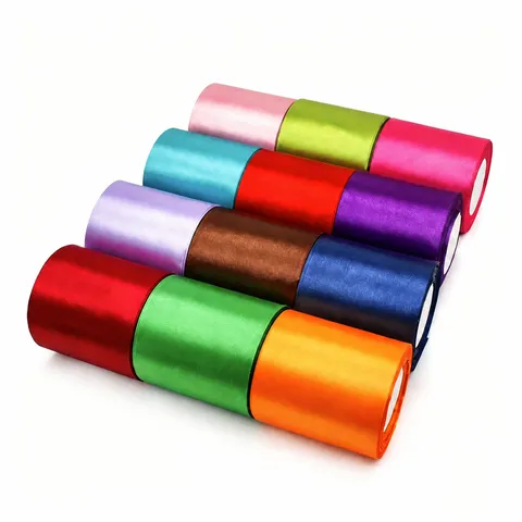 Nastro in Raso Tinta Unita Largo per Confezione Regalo Decorazione per Feste di Matrimonio e Creazione di Fiocchi Fai da Te
