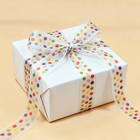 Nastro Organza Pois Colorato Rotolo Nastro Rete Trasparente Per Fai Da Te Artigianato Confezione Regalo Festa Matrimonio