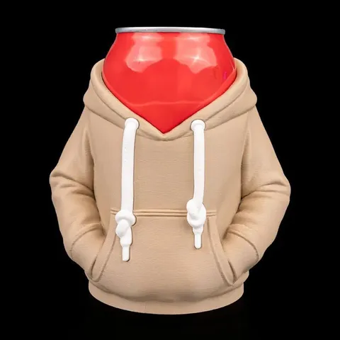 Kreativer 3D-Gedruckter Hoodie Jacke Geformter Getränkedosenhalter Miniatur Bekleidung Zubehör Bier Soda Dose Kühler Hülle Heim Dekor