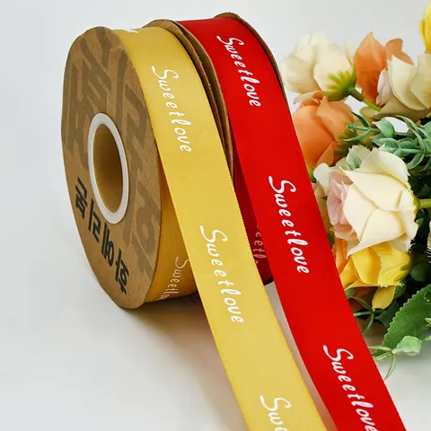 Cinta de Poliéster Decorativa Cinta Estampado Letras en Inglés Para Embalaje Caja de Regalo Envoltorio de Ramo de Flores Artesanía DIY