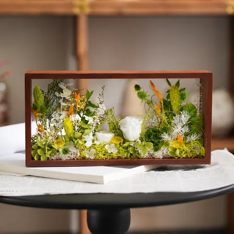 DIY Preserved Dried Flower Hollow Photo Frame Handmade Botanical Wall Art Home Decor Desktop Ornament Gift For Girlfriend