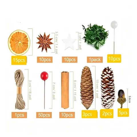 Paquete De Material DIY De Piña Canela Naranja Y Baya De Navidad Caja De Regalo Decorativa Festiva
