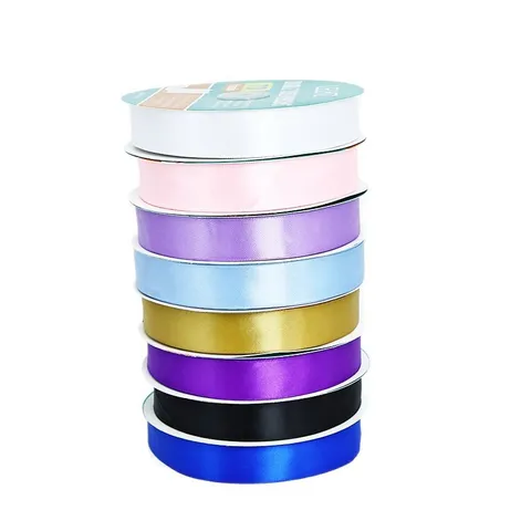 Nastro in Raso di Poliestere Bifacciale Nastro in Tessuto Monocolore Per Confezione Regalo Matrimonio Festa Decorazione Artigianale